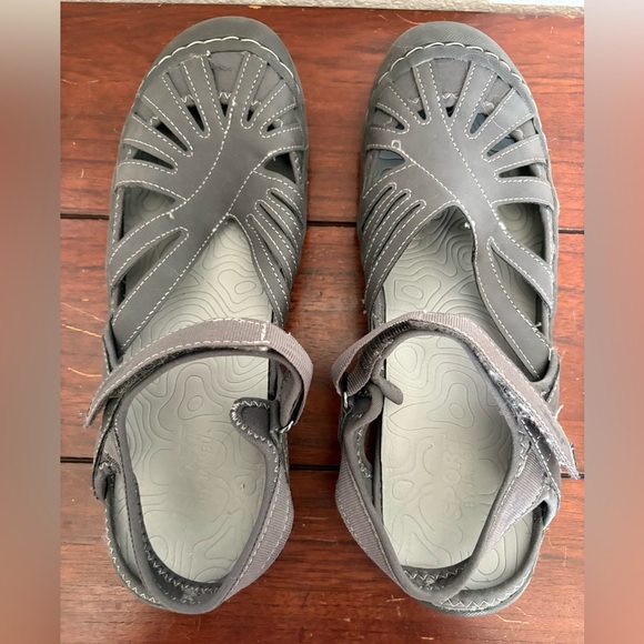 Women's Gray Sketchers Sandals - Picture 1 of 5